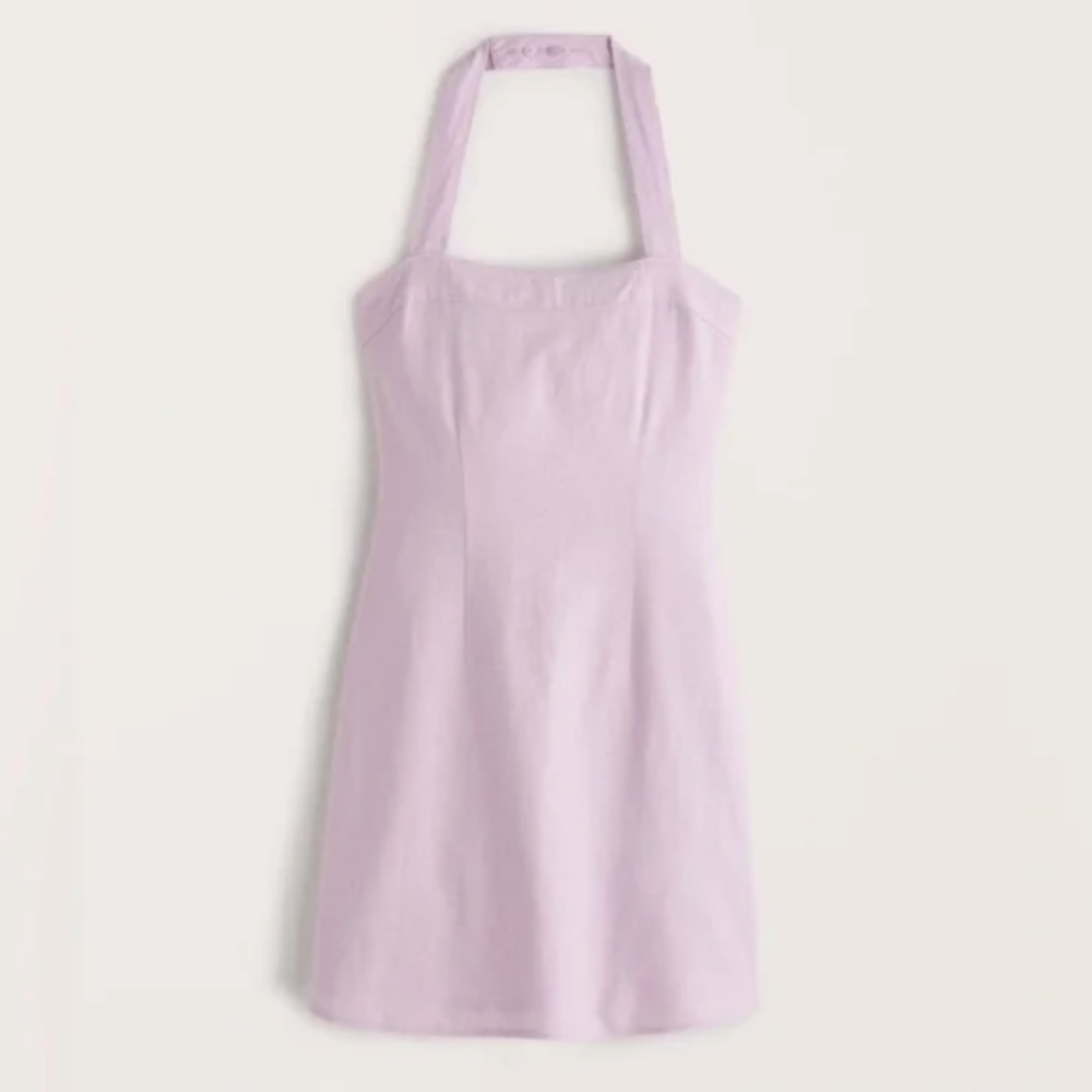 Abercrombie & Fitch Purple Halter Linen Dress - Size Medium (fits like a Small)